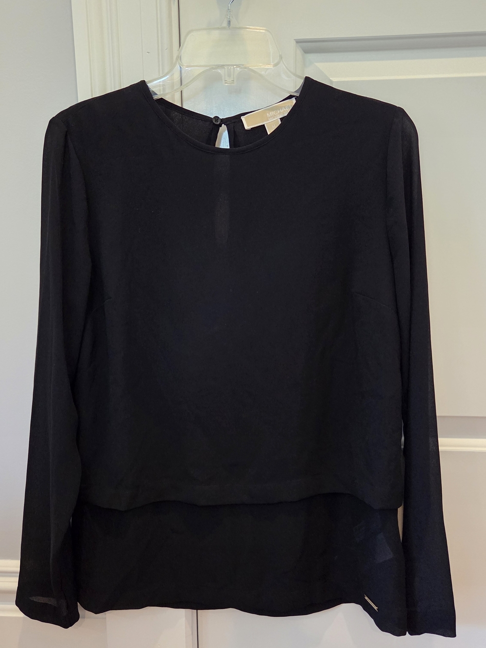 Michael Kors Black Layered Long-Sleeve Blouse